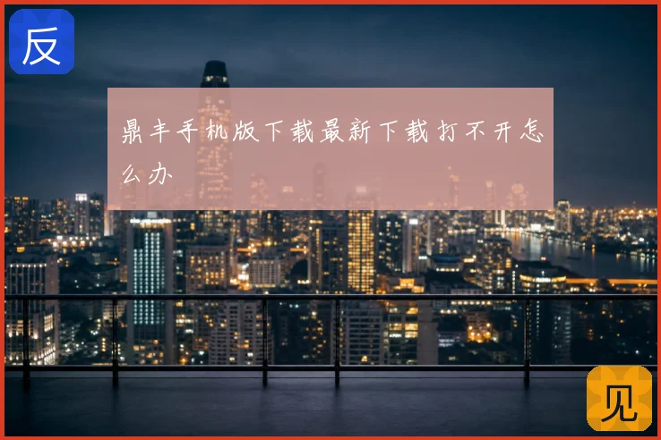 鼎丰手机版下载最新下载打不开怎么办
